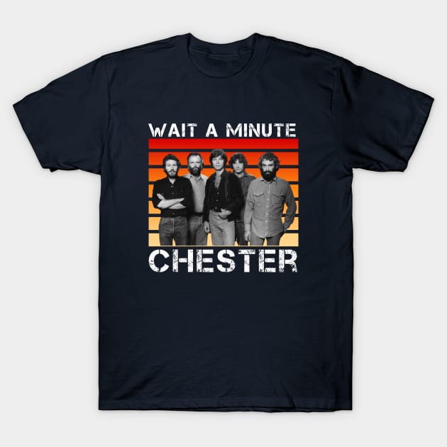 Wait A Minute Chester: Retro Sunset T-Shirt by GoodWills